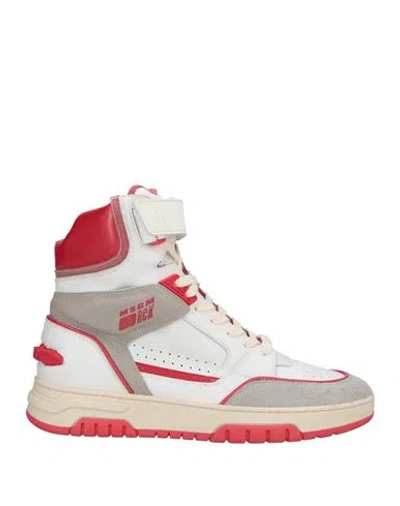 Msgm Man Sneakers Red Size 11 Leather