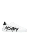 Msgm Man Sneakers White Size 8 Leather In White