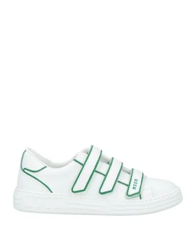 Msgm Man Sneakers White Size 9 Leather