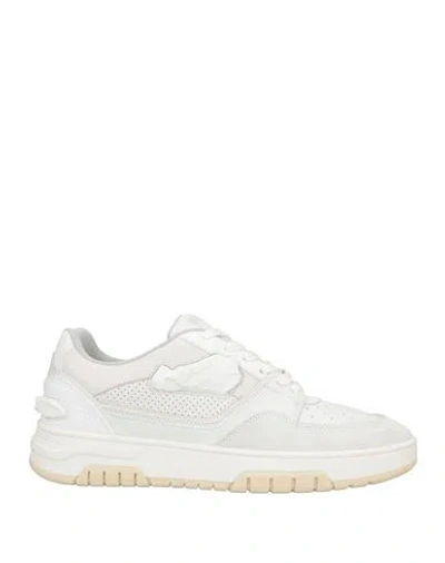 Msgm Man Sneakers White Size 9 Leather, Textile Fibers