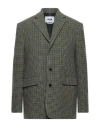 Msgm Man Suit Jacket Military Green Size 38 Virgin Wool In Green