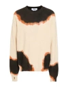 Msgm Abstract-print Knitted Jumper In Beige