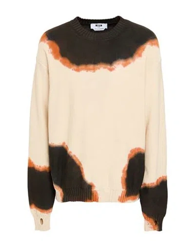 MSGM MSGM MAN SWEATER BEIGE SIZE L COTTON
