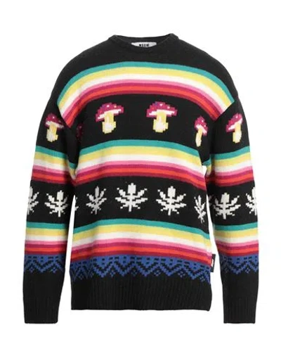 MSGM MSGM MAN SWEATER BLACK SIZE L WOOL, POLYAMIDE