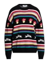 Msgm Man Sweater Black Size S Wool, Polyamide In Black