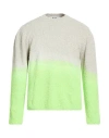 Msgm Man Sweater Grey Size L Cotton, Polyamide In Gray