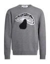 Msgm Man Sweater Grey Size L Wool, Polyamide In Grey
