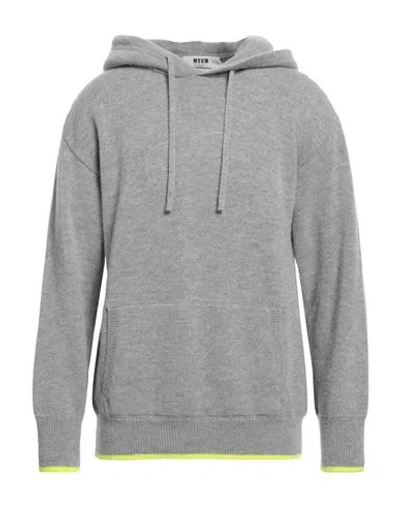 Msgm Man Sweater Grey Size M Merino Wool, Cashmere