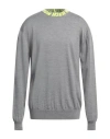 Msgm Man Sweater Grey Size L Virgin Wool In Grey