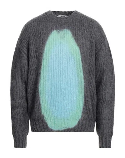 Msgm Man Sweater Lead Size M Acrylic, Polyamide, Mohair Wool In Grey