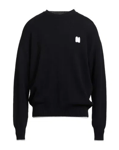 Msgm Man Sweater Midnight Blue Size Xl Wool, Cashmere In Black