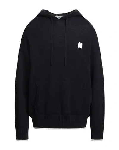 Msgm Man Sweater Midnight Blue Size Xl Wool, Cashmere In Black