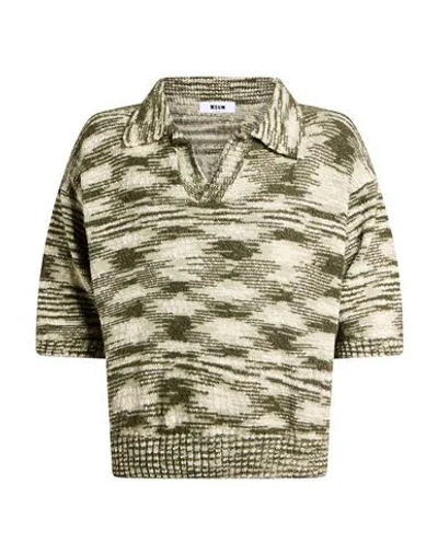 Msgm Man Sweater Military Green Size M Cotton
