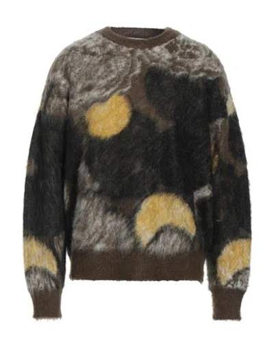 Msgm Man Sweater Military Green Size Xl Acrylic, Mohair Wool, Polyamide, Wool In Multi