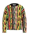 Msgm Cotton Jacquard Knit Sweater In Orange