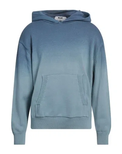 Msgm Man Sweater Pastel Blue Size Xl Cotton