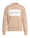 Msgm Man Sweatshirt Beige Size L Cotton In Neutral