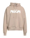 Msgm Man Sweatshirt Beige Size Xl Cotton