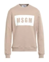 Msgm Man Sweatshirt Beige Size Xl Cotton In Beige