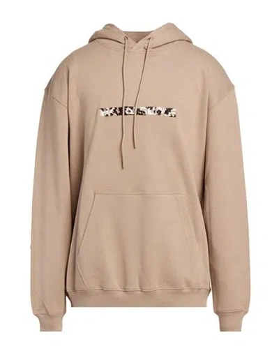 Msgm Man Sweatshirt Beige Size Xl Cotton In Brown