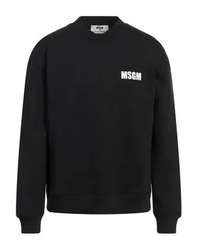 Msgm Man Sweatshirt Black Size L Cotton