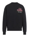 Msgm Black Sweatshirt With Front And Back Logo Print In Black