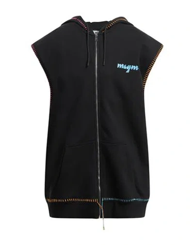 Msgm Man Sweatshirt Black Size L Cotton