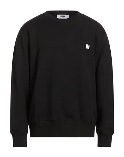 Msgm Man Sweatshirt Black Size M Cotton
