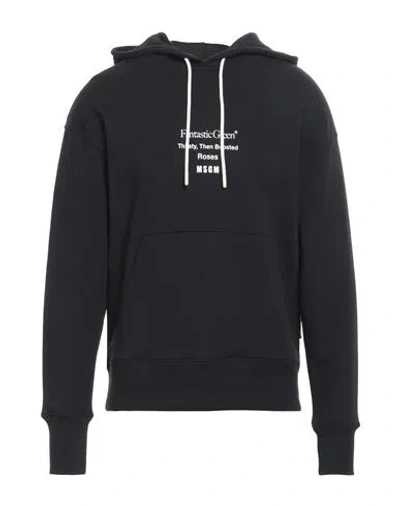 Msgm Man Sweatshirt Black Size M Organic Cotton