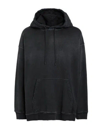 Msgm Man Sweatshirt Black Size Xl Cotton In Black