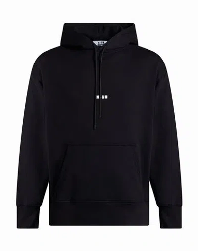 Msgm Man Sweatshirt Black Size Xl Cotton