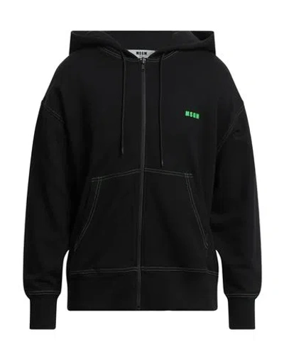 Msgm Man Sweatshirt Black Size L Cotton
