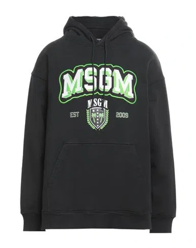 Msgm Man Sweatshirt Black Size L Cotton