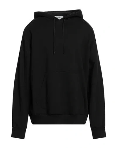 Msgm Man Sweatshirt Black Size Xl Cotton In Black
