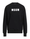 Msgm Man Sweatshirt Black Size Xl Cotton