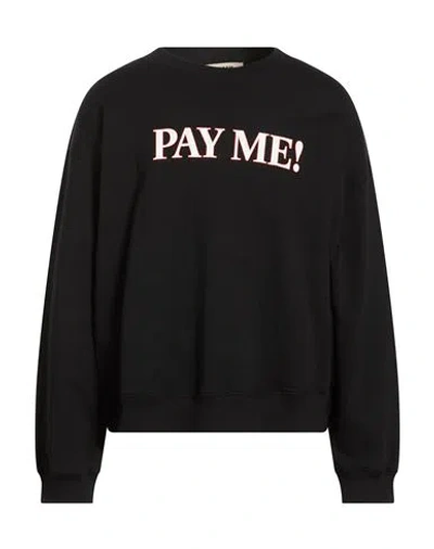 Msgm Man Sweatshirt Black Size Xl Cotton In Animal Print
