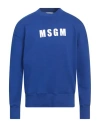 Msgm Man Sweatshirt Blue Size S Cotton