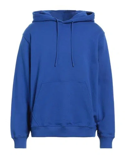 Msgm Man Sweatshirt Bright Blue Size Xl Cotton