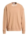 Msgm Man Sweatshirt Camel Size L Cotton In Brown