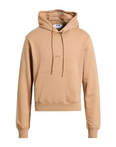 Msgm Man Sweatshirt Camel Size Xl Cotton In Brown