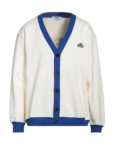 Msgm Man Sweatshirt Cream Size L Cotton In White