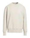 Msgm Man Sweatshirt Cream Size Xl Cotton In White
