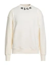 Msgm Man Sweatshirt Cream Size M Cotton In White