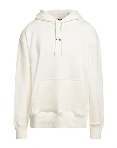 Msgm Man Sweatshirt Cream Size Xl Cotton In White