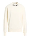 Msgm Man Sweatshirt Cream Size Xs Cotton In Neutral