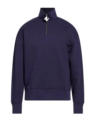 Msgm Man Sweatshirt Dark Purple Size Xl Cotton