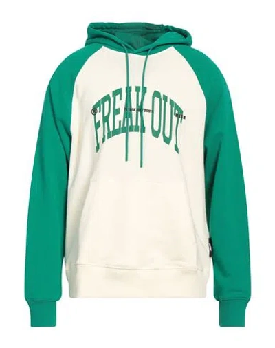 Msgm Man Sweatshirt Emerald Green Size Xl Cotton
