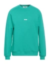 Msgm Man Sweatshirt Emerald Green Size Xl Cotton In Green