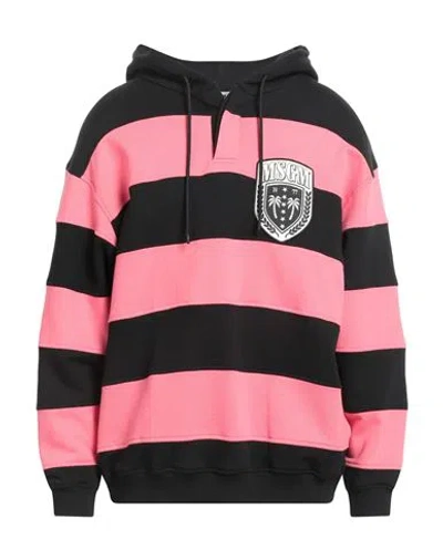 Msgm Man Sweatshirt Fuchsia Size M Cotton In Pink