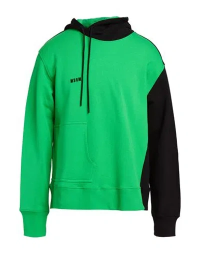 Msgm Man Sweatshirt Green Size M Cotton